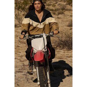 Free People $168 FP Movement Walk The Line Colorblock Pullover in Golden Palm NE